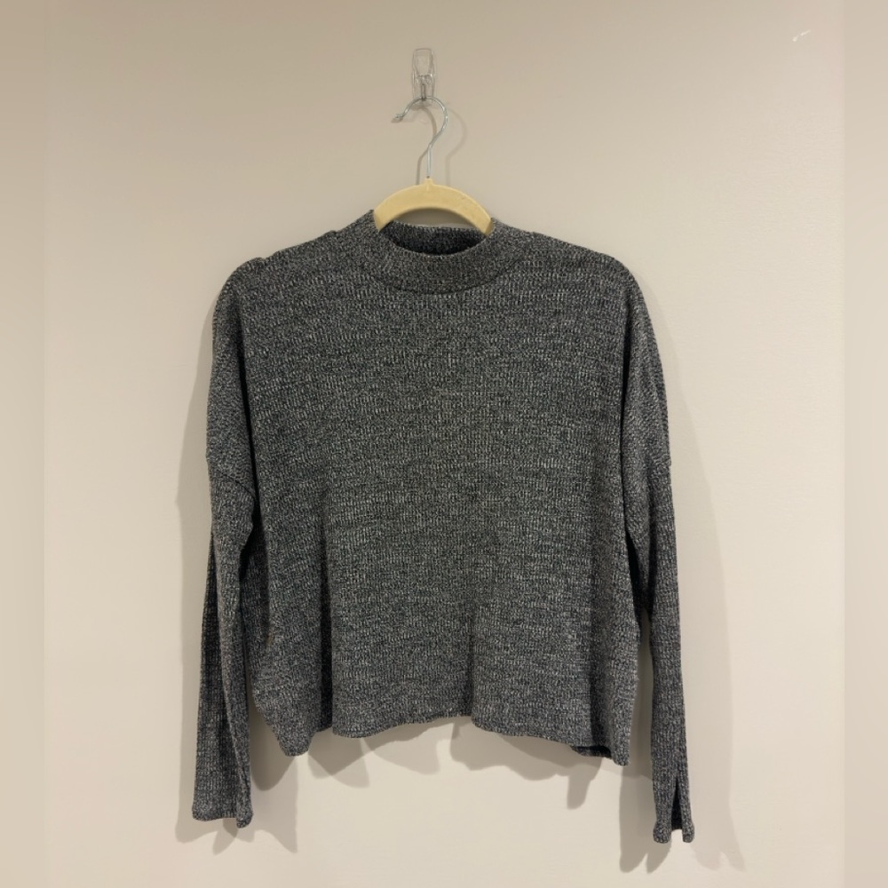 Funnel Neck Cropped Sweater
